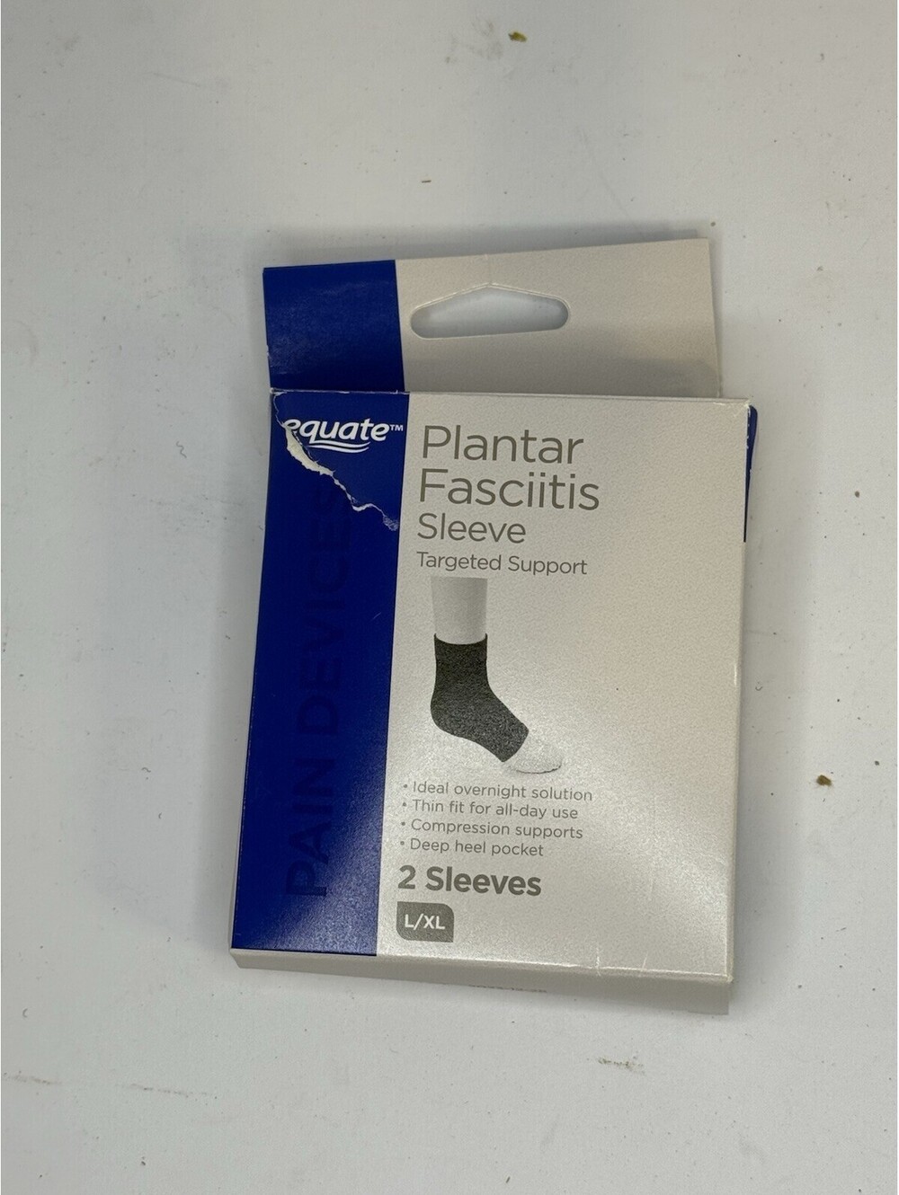 Equate Plantar Fasciitis Sleeves 2 Count Large Extra Large/XL Pain Relief New